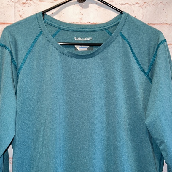 Columbia Omni-wick women’s long sleeve teal loose fit activewear pullover top M - Picture 2 of 9